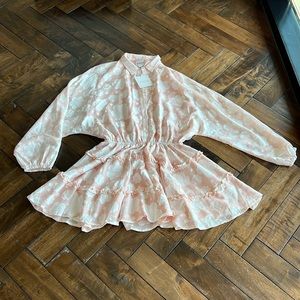 Studio 18 by Madeleine pink white patch flowery motif size L maternity dress